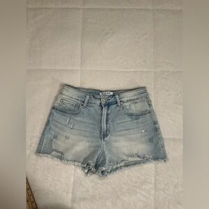 Wax Jean Women's Faded Blue Distressed Shorts